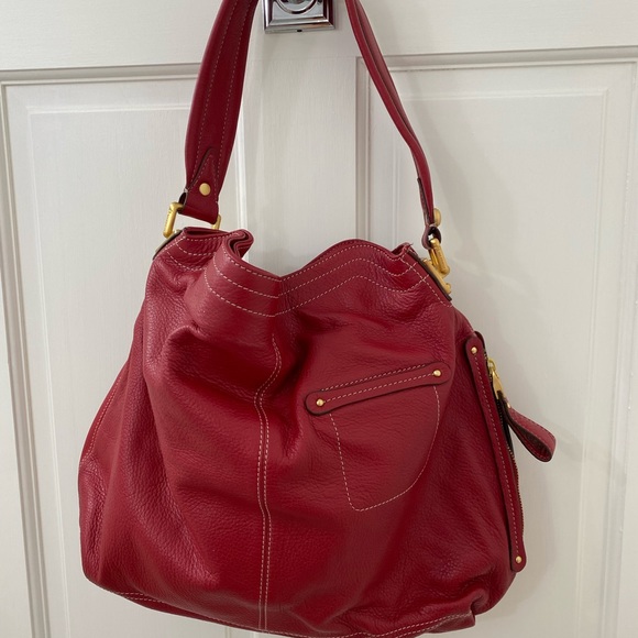 B. MAKOWSKY slouchy red shoulder bag NWOT - Picture 2 of 8
